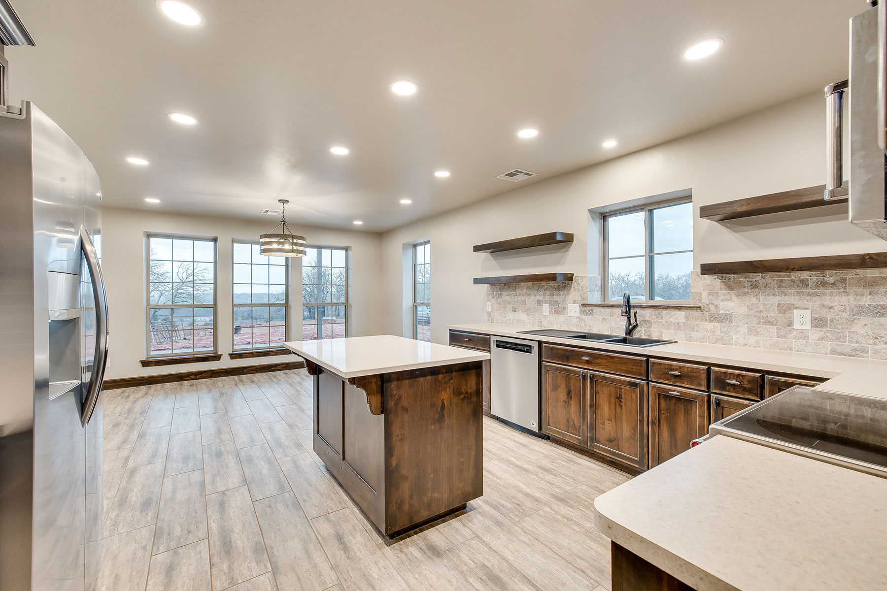 Post-frame house kitchen